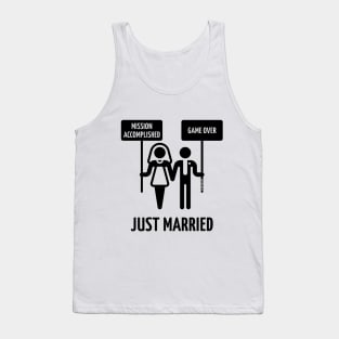 Just Married – Mission Accomplished – Game Over (Wedding / Black) Tank Top